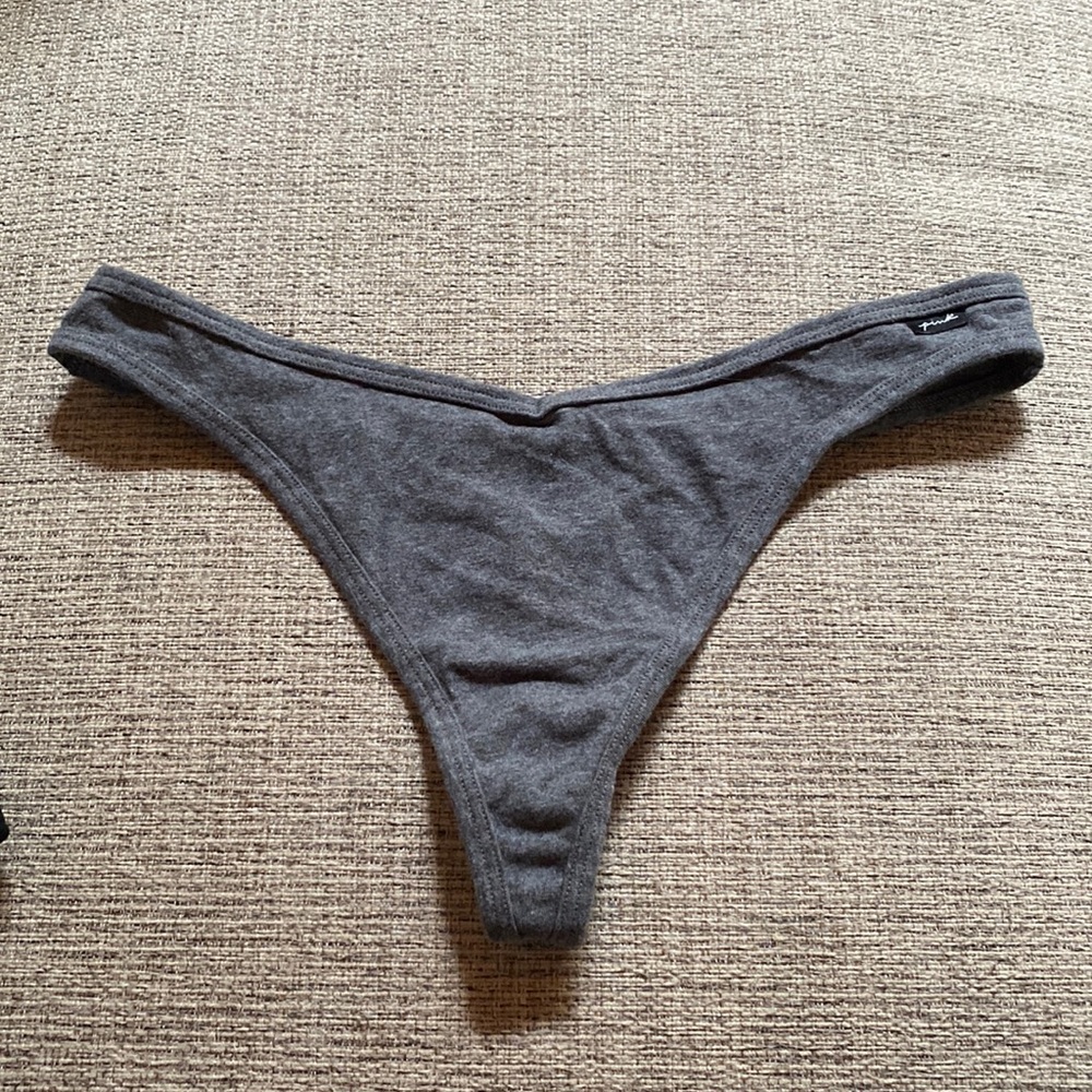 Grey PINK thong panties